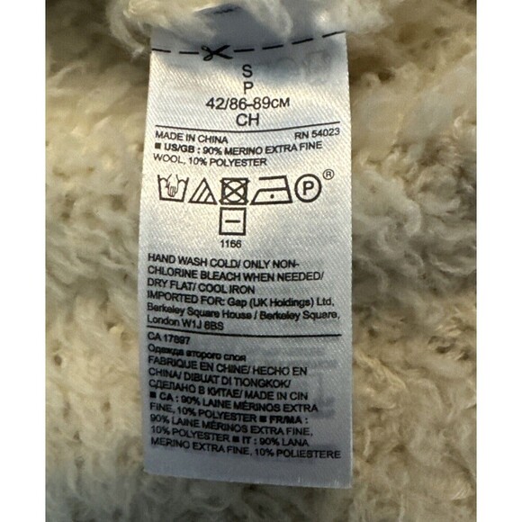 Banana Republic Merino Wool Furry Striped Cocoon Fluffy Pullover Sweater Sz S - Picture 7 of 9